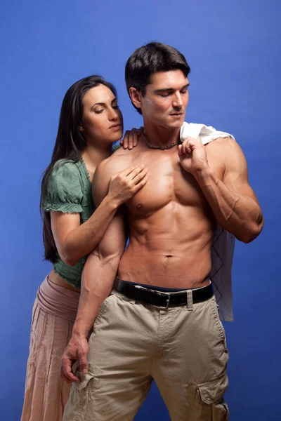 Sexy Couple Loving Embrace Together — Stock Photo, Image