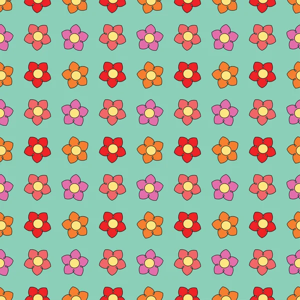Nahtloses Blumenmuster Auf Türkisfarbenem Hintergrund Muster Für Druck Stoff Fliesen — Stockvektor