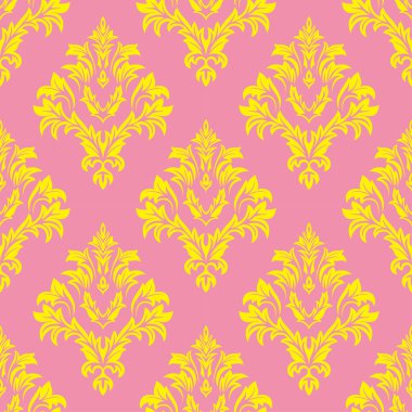 Fas tarzında, soyut sarı ve pembe, pürüzsüz desenli, Pers tarzı. Yazdırma, kumaş, tekstil, ağ, ambalaj, dekorasyon vb..