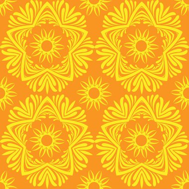 Süslü dekoratif pürüzsüz, yuvarlak desenli, damaske ve arabesk elementleriyle. Geleneksel süsleme. Yazdırma, kumaş, tekstil, ağ, ambalaj, dekorasyon vb..