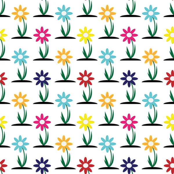 Nahtlose Kleine Niedliche Blumenpflanzenmuster Auf Weißem Hintergrund Stilvolle Muster Für — Stockvektor