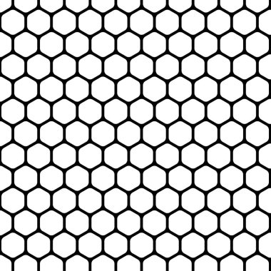 Kusursuz siyah beyaz bal peteği deseni. ağ, baskı, moda, kumaş, dekorasyon, giysi, arkaplan deseni. Basit ve güzel çizim