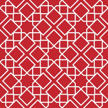Çizgileri ve kareleri olan kusursuz soyut geometrik tasarım. ağ, baskı, moda, kumaş, dekorasyon, giysi, arkaplan deseni. Basit ve güzel çizim