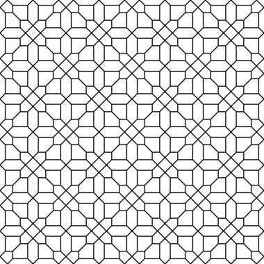 Çizgileri ve kareleri olan kusursuz soyut geometrik tasarım. ağ, baskı, moda, kumaş, dekorasyon, giysi, arkaplan deseni. Web, baskı, moda, kumaş, dekorasyon, giysi, arkaplan için basit ve güzel illüstrasyon deseni.