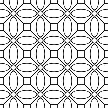 Elips, kare ve çizgilerden oluşan kusursuz mozaik desen. Hint sanat deseni... baskı, dekorasyon, kumaş, moda, ağ, arka plan, şablon için desen