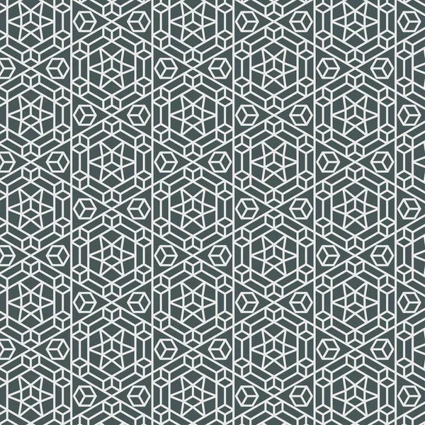 Seamless Hexagonal Mosaic Grid Pattern Indian Persian Ornamental Design Pattern — Stock Vector