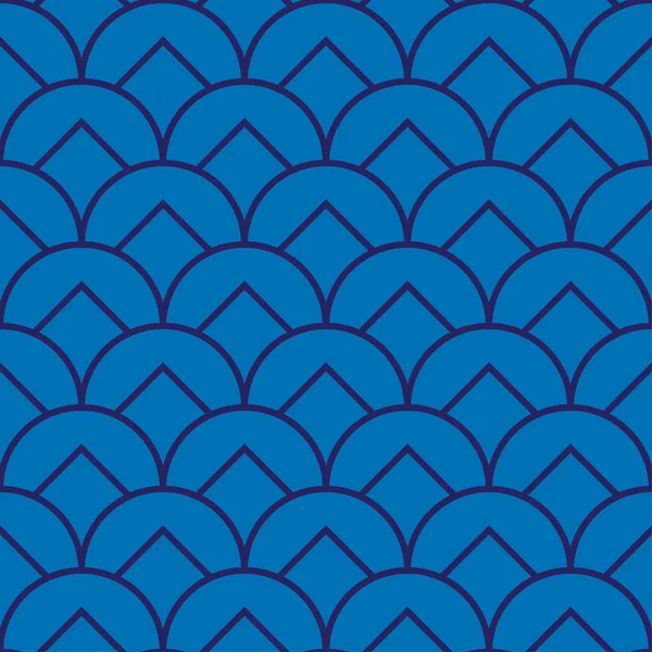 Nahtlose Abstrakte Lineare Fischschuppen Textur Asiatische Traditionelle Ethnische Illustration Muster — Stockvektor
