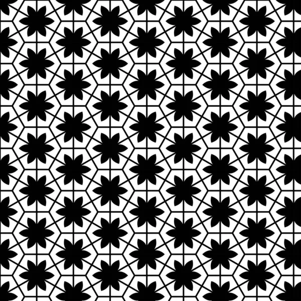 Sömlös Abstrakt Geomatrisk Indian Hexagonal Blommönster Vacker Illustration Mönster För — Stock vektor