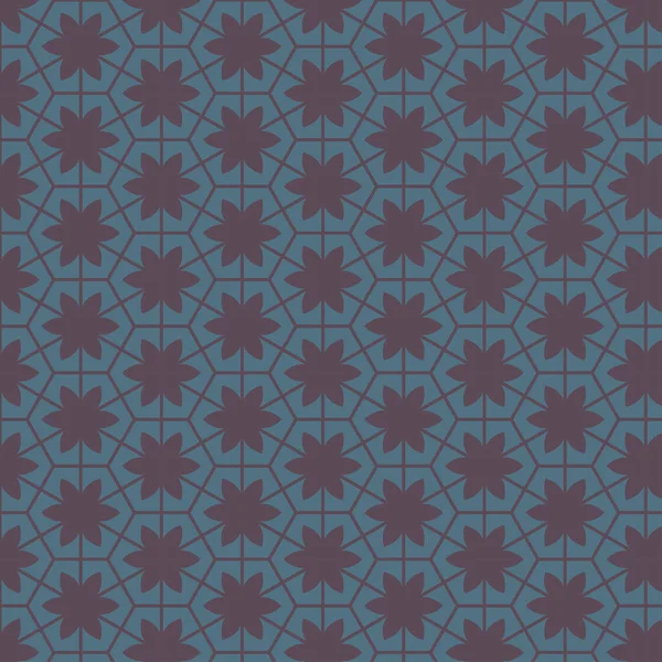 Patrón Floral Hexagonal Indio Geomátrico Abstracto Sin Costuras Hermosa Ilustración — Vector de stock