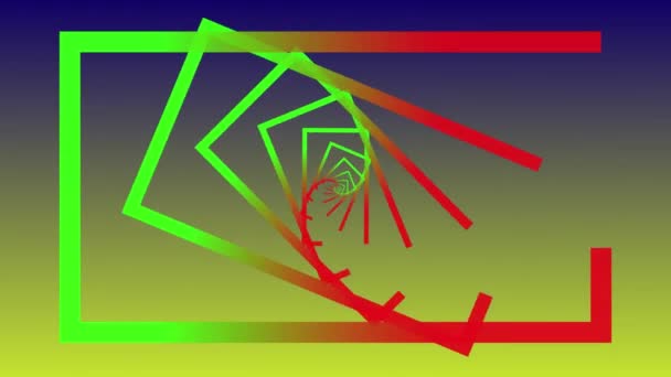 Linie Pionowe Prostokątne Animacja Kolorze Czerwonym Zielonym Gradientowym Przekształcające Się — Wideo stockowe