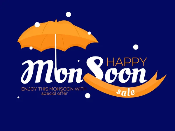 Happy Monsoon Venda Temporada Com Uma Oferta Especial Com Desconto — Vetor de Stock