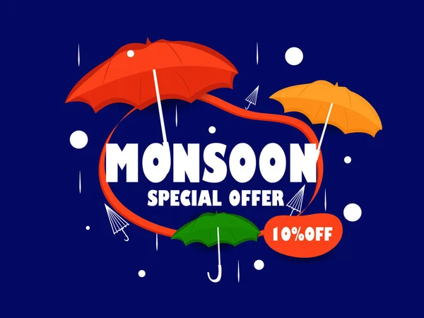 Happy Monsoon Venda Temporada Com Uma Oferta Especial Com Desconto — Vetor de Stock