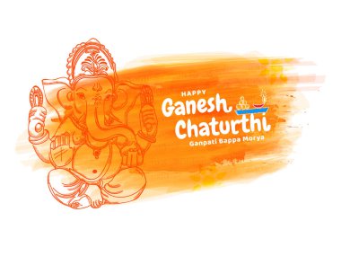 Ganesh Chaturthi festivali için soyut bir geçmişi olan Lord Ganpati 'nin resmi..