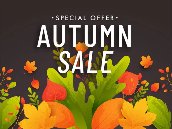 Fondo Venta Otoño Con Hojas Otoño Decoradas Para Venta Compras — Vector de stock