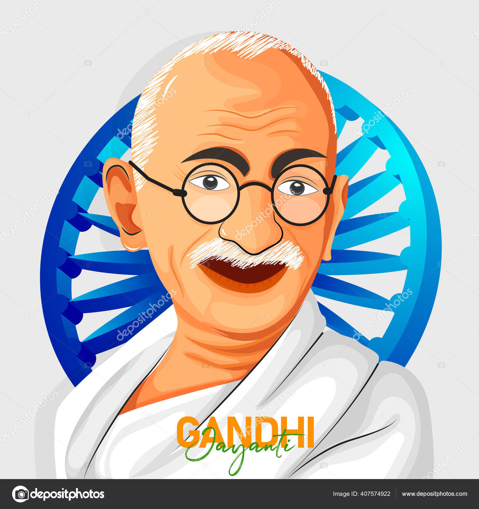 Illustration Father Nation Mahatma Gandhi Gandhi Jayanti Celebrated India  National Stock Vector Image by ©@ #407574922