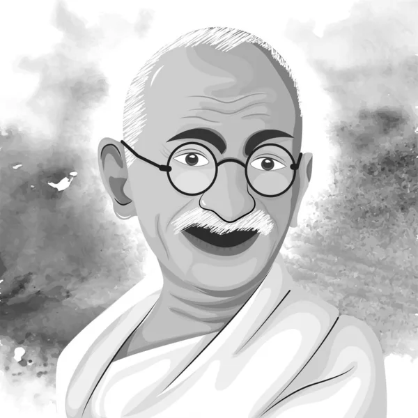 Gandi jayanti, Hindistan 'da ulusal bayram olarak kutlanır. Eski kağıt arka planda mahatma gandhi 'nin yaratıcı el çizimi.