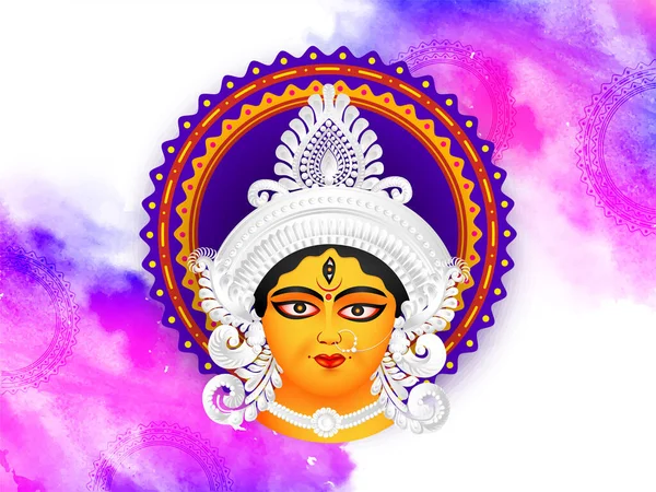 Feliz Navratri Festival Indio Navratri Durga Puja Con Fondo Diseño — Archivo Imágenes Vectoriales