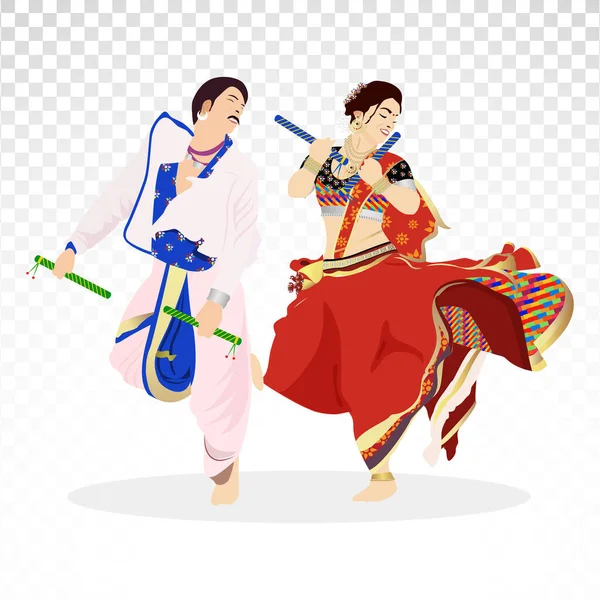 Navrattri文字ダンスでGarba上の機会にNavratri上のPng背景 — ストックベクタ