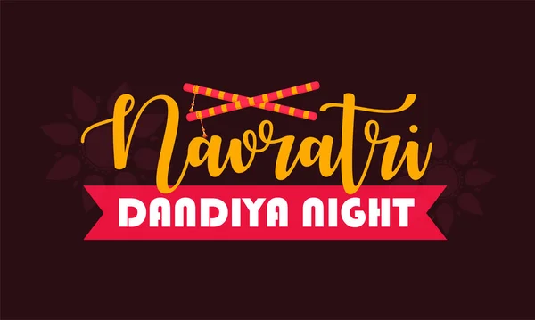 Glückliches Navratri Indisches Fest Vektor Typografie Set Für Banner Logo — Stockvektor