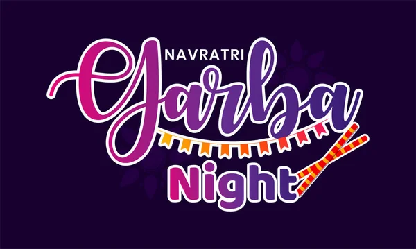 Glückliches Navratri Indisches Fest Vektor Typografie Text Über Die Nacht — Stockvektor