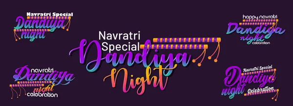 Garba Navratri Mahotsav Garba Night Dandiya Nights Dandiya Night Celebration — Stockvektor