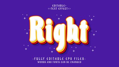 düzenlenebilir 3d sağ küçük metin efekti. Typhography logosu