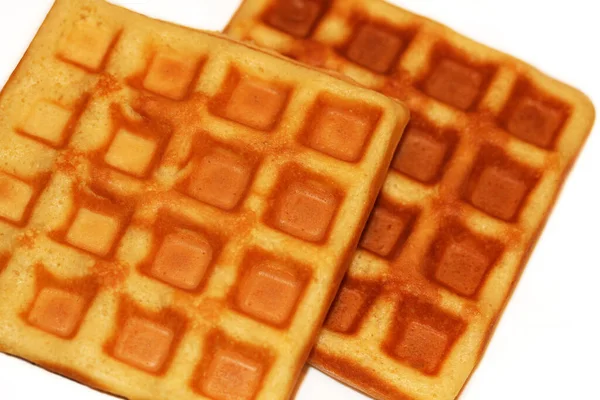 Beyaz Arka Planda Yapımı Belçika Waffle Ları — Stok fotoğraf