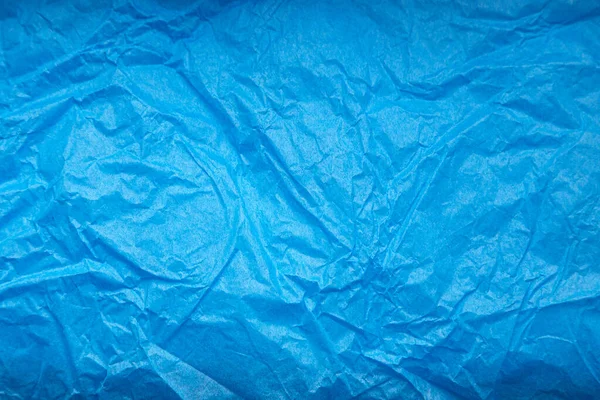 Смятая Голубая Оберточная Бумага Абстрактный Фон Текстура Лицензионные Стоковые Фото