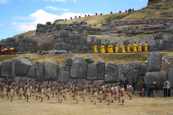 Festival Inti Raymi Cusco Sacsayhuaman Perú Imagen de archivo