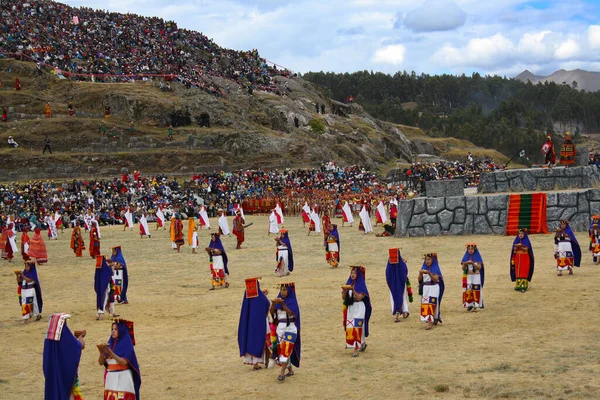 Inti Raymi Festival Cusco Sacsayhuaman Peru Royaltyfria Stockfoton