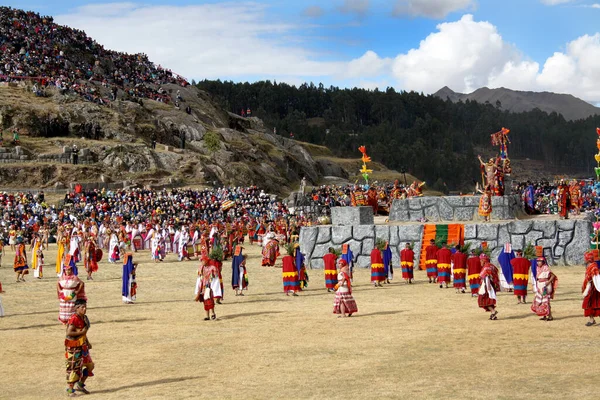 Inti Raymi Festival Cusco Sacsayhuaman Peru Royaltyfria Stockbilder