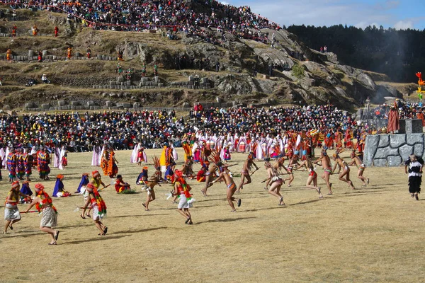 Inti Raymi Festival Cusco Sacsayhuaman Peru Stockbild