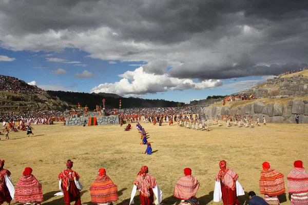 Inti Raymi Festival Cusco Sacsayhuaman Peru Royaltyfria Stockbilder