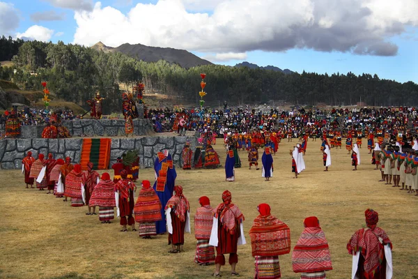 Inti Raymi Festival Cusco Sacsayhuaman Peru Royaltyfria Stockfoton