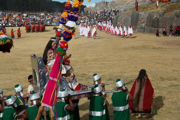 Inti Raymi Festival Cusco Sacsayhuaman Peru Royaltyfria Stockbilder