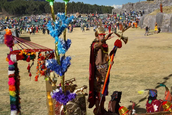 Inti Raymi Festival Cusco Sacsayhuaman Peru Stockbild