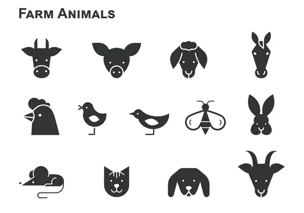 Farm animals icon set collection. Royalty Free Stock Illustrations