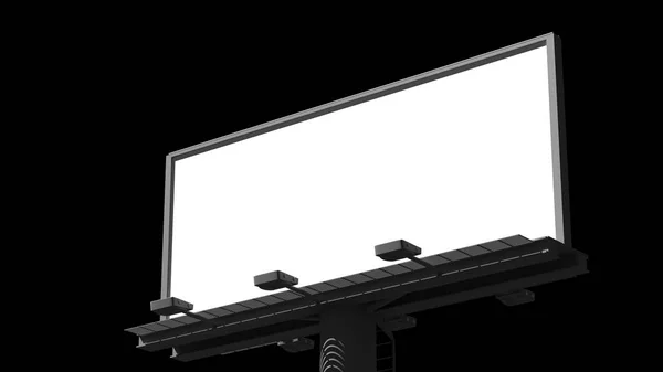 Blank billboard on black background — Stock Photo, Image