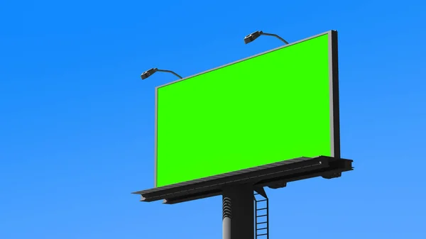 Boş billboard. 3D render — Stok fotoğraf