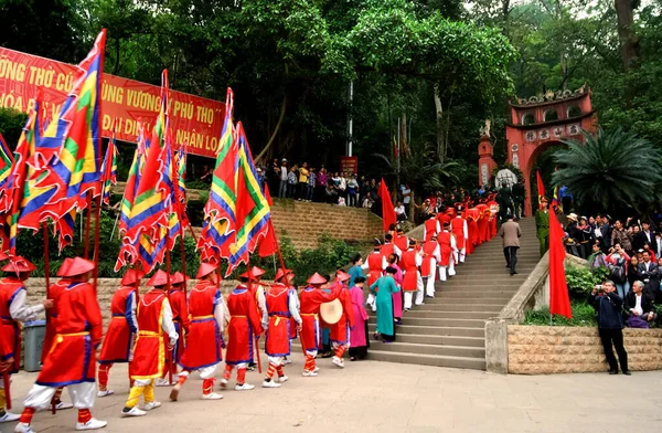 Phu Tho Vietnã Março 2019 Desfile Cerimonial Hung Temple Phu — Fotografia de Stock