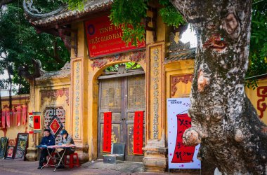 Eski kasaba, hat sanatı, geleneksel Tet in Hai Duong, Vietnam