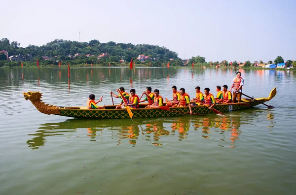 Persone Thanh Village Hai Duong Province Vietnam Dragon Boat Race Fotografia Stock