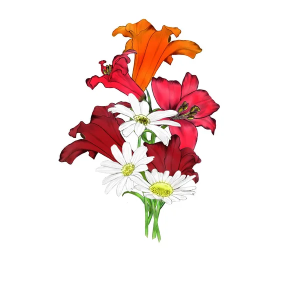 Composição Criativa Com Imagem Flores Jardim Flores Primavera Verão Fecham — Fotografia de Stock