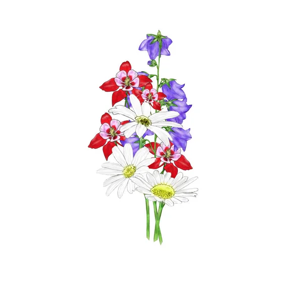 Δημιουργική Σύνθεση Την Εικόνα Λουλουδιών Κήπου Άνοιξη Και Καλοκαίρι Λουλούδια — Φωτογραφία Αρχείου