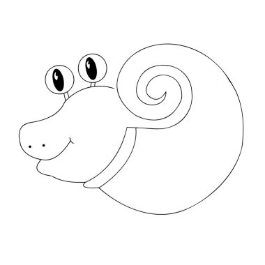 Çocuklar için sevimli deniz hayvanları çiziyorum. Beyaz arka planda siyah bir siluet. Vektör illüstrasyonu.