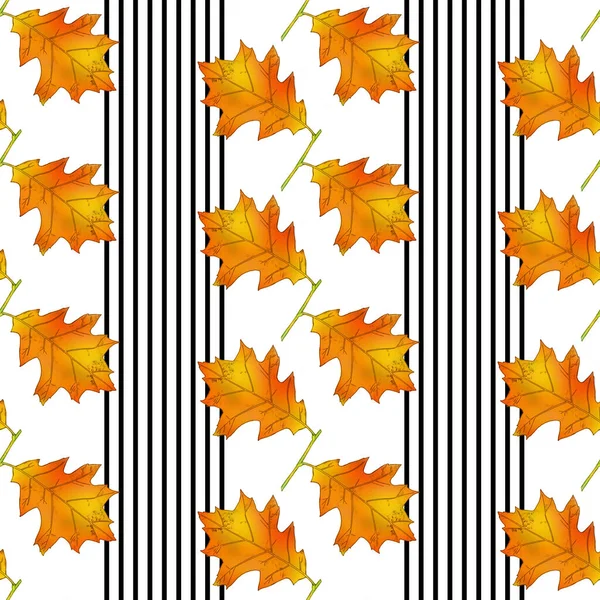 Bladmönster Höstens Färgglada Blad Kaotisk Ordning Sömlös Bakgrund Textur För — Stockfoto