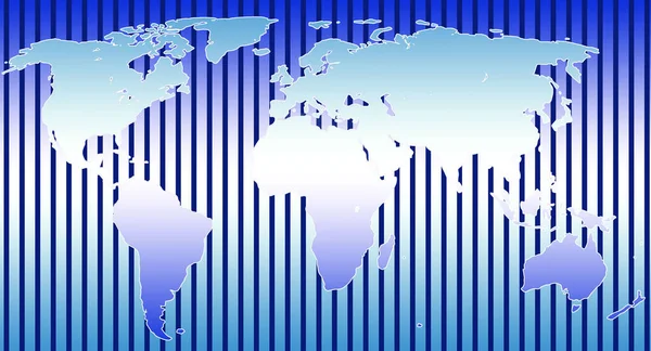 World map in blue and white. Decorative background with geographical elements. Map with continents in expanded form. Illustration for print. — Stock Image World Map Blue White Decorative Background Geographical Elements Map Continents Royalty Free Stock Images