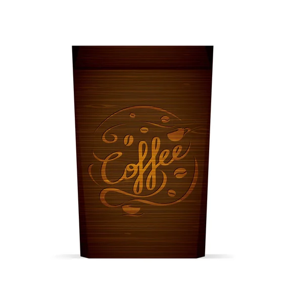 Embalaje vectorial para plantilla de café con café — Vector de stock