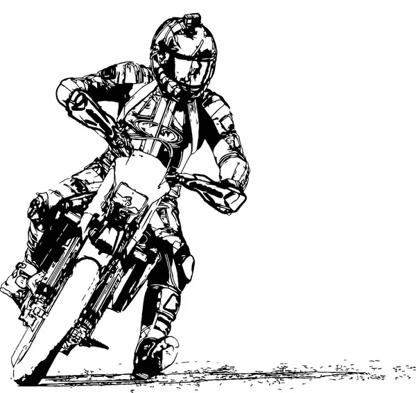 Motorcyklist Sport Cykel Rider Tom Asfalterad Väg Motionscykel — Stock vektor