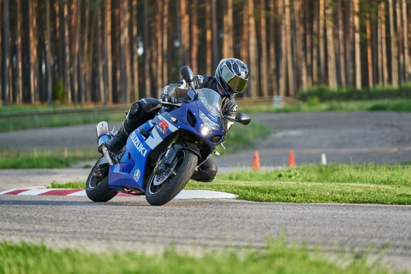 2020 Riga Lettland Motor Biker Ras Krets Fortkörning Runt Ett — Stockfoto